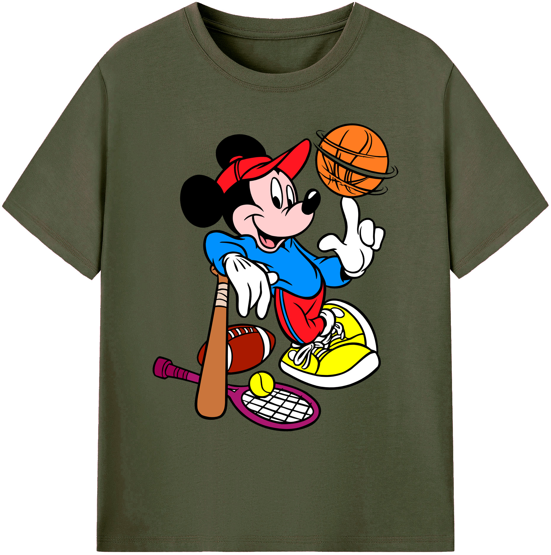 ミッキーマウス Mickey Mouse 綿100％ メンズ半袖Tシャツ｜肌触りやわらか＆通気性